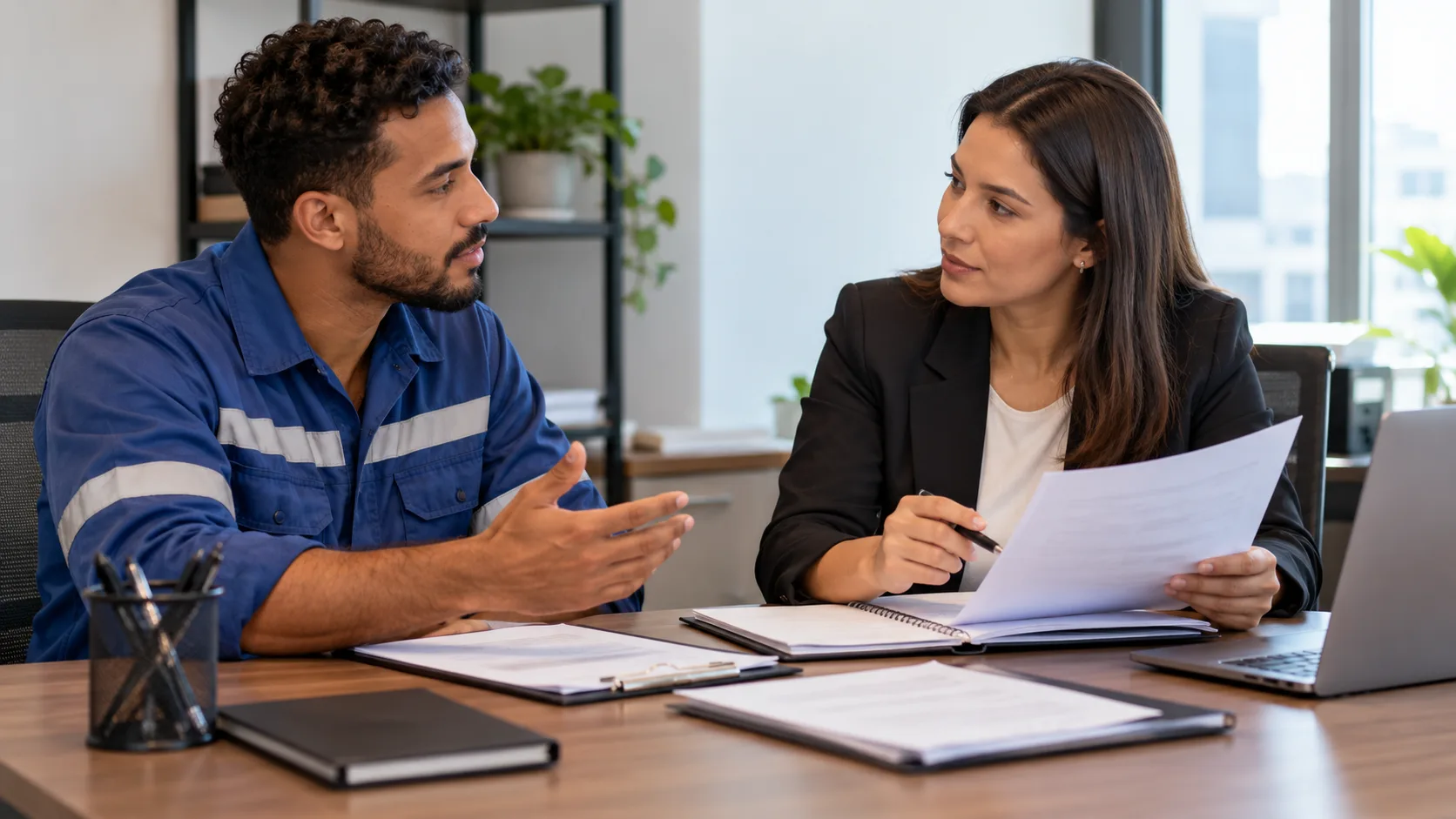 Trabalhador conversa sobre alteração de horário, salário ou função