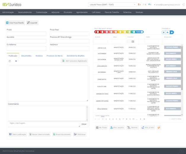 Software Jurídico - controle